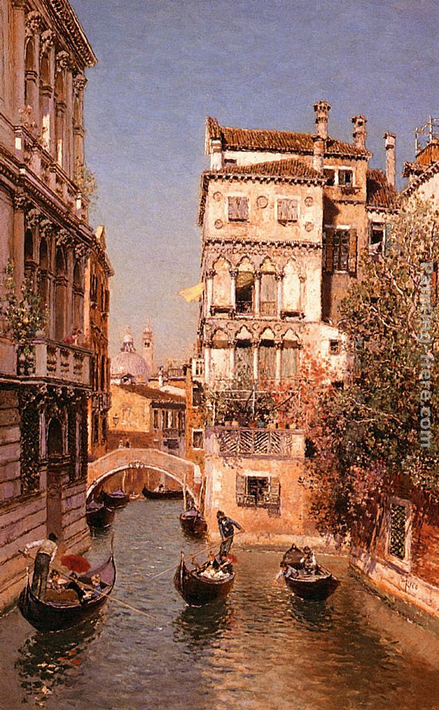 Along The Canal, Venice painting - Martin Rico y Ortega Along The Canal, Venice art painting